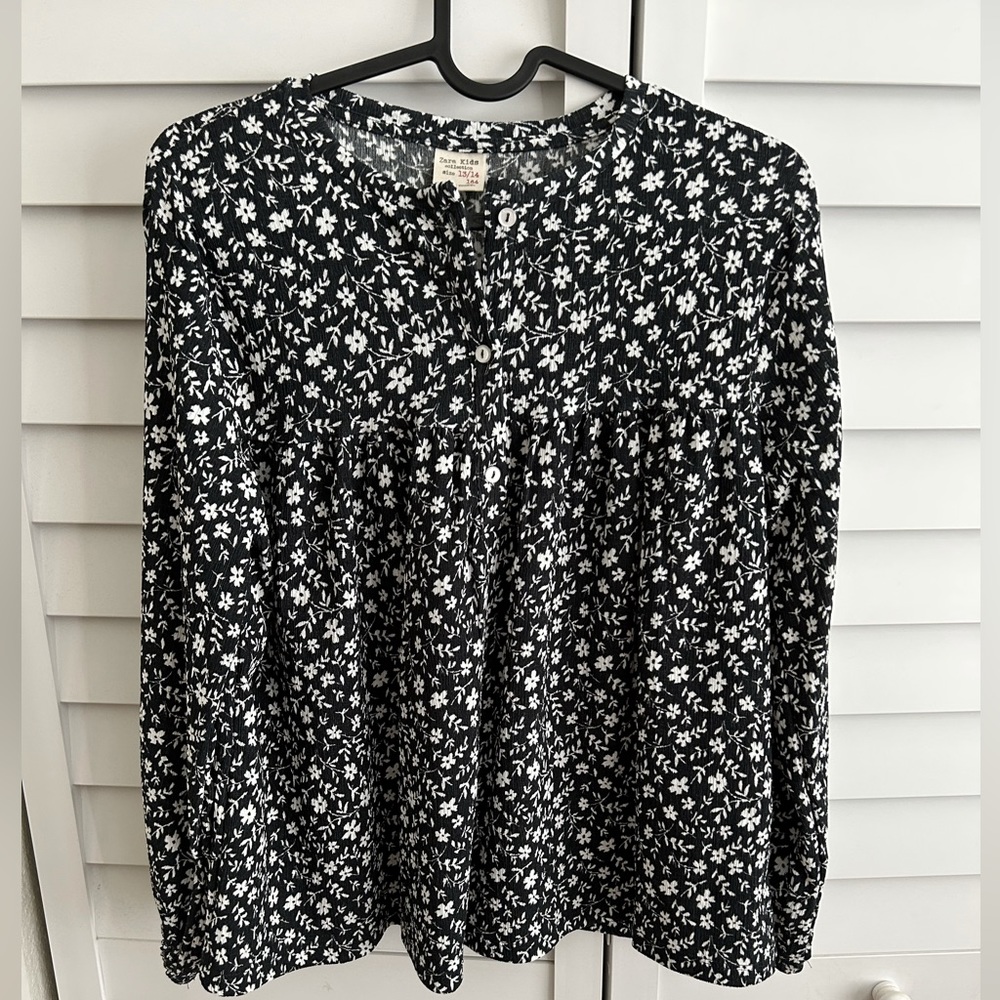 Zara Kids Babydoll Button Down Top